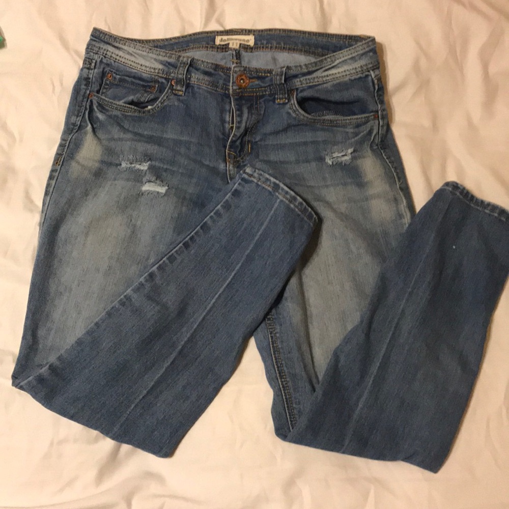 Straight legged jeans